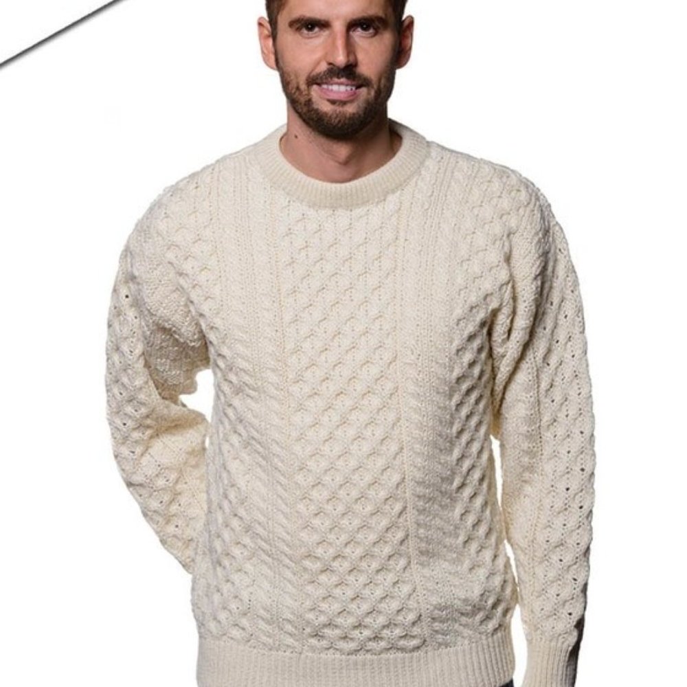 Wool Aran Fisherman Sweater